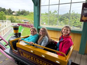 Girls in the rollercoaster