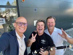 Mr Bischof, Mr Pirringer and headmaster Glanzner