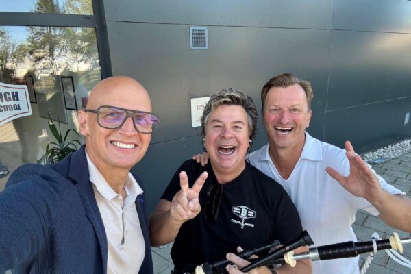 Mr Bischof, Mr Pirringer and headmaster Glanzner